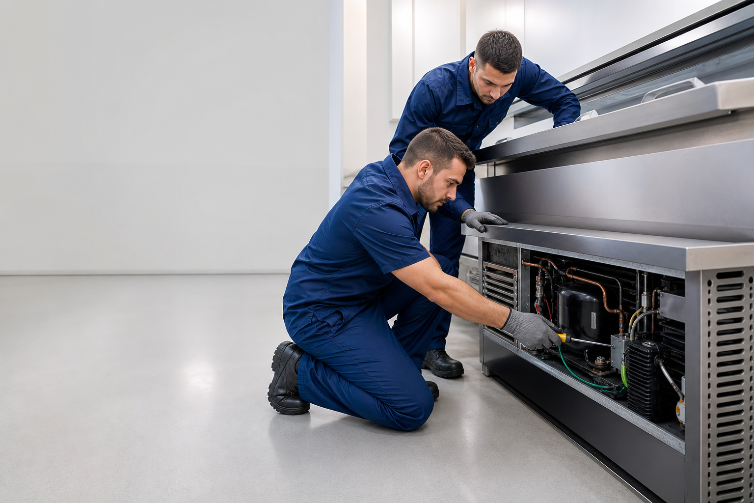 Equipe da Freitas Refrigeração realizando manutenção