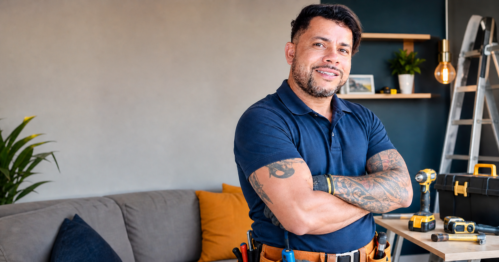 Profissional realizando reparo residencial em Campinas